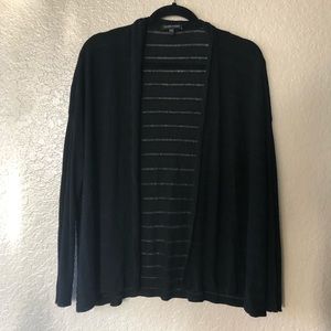 Eileen Fisher Black Open Cardigan Sweater